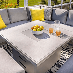 Extra image of Hartman Rio Square Corner Sofa Set with Gas Fire Pit Table & Stools in Taupe and Pewter