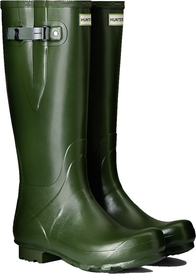 Mens Hunter Norris Field Adjustable Wellington Boots - Vintage Green ...
