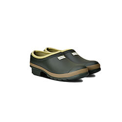 Extra image of Hunter Men's Gardening Clogs - Dark Olive / Clay - UK Size 11