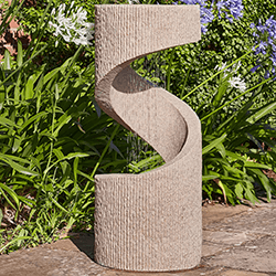 Small Image of Outdoor Spiral Water Feature in Sandstone