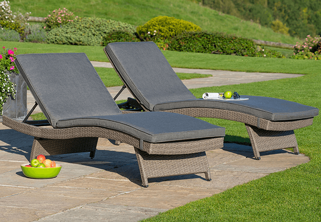 Image of Kettler Palma Universal Weave Lounger - Rattan and Taupe