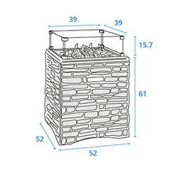 Extra image of Kettler Kalos Universal Stone 52cm Square Fire Pit