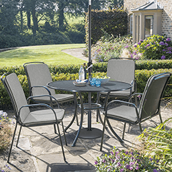 Small Image of Kettler Savita 4 Seat Dining Set - Slate  - NO PARASOL