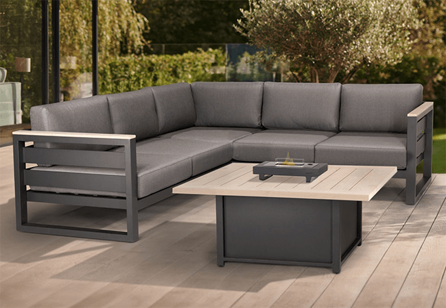 Kettler Elba Grande Corner Sofa Set with Adjustable Table and Signature ...