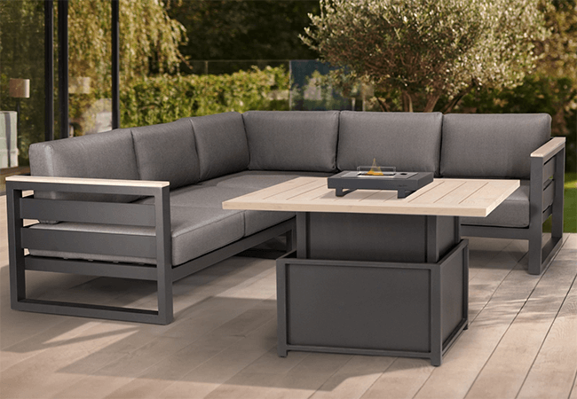 Image of Kettler Elba Grande Corner Sofa Set with Adjustable Table and Signature Cushions