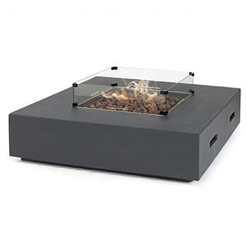 Image of EX-DISPLAY / COLLECTION ONLY - Kettler Kalos Universal Coffee Table Fire Pit with Glass Surround - 107cm