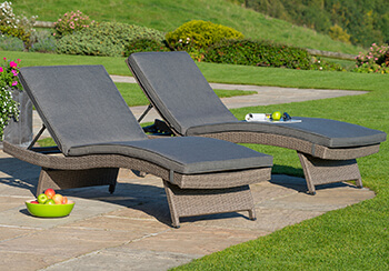 Image of EX-DISPLAY / COLLECTION ONLY - Kettler Palma Universal Weave Lounger - Rattan & Taupe