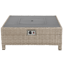 Extra image of Kettler Palma Low Lounge Fire Pit Table in Oyster