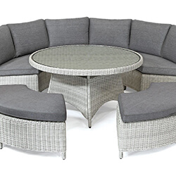 Small Image of EX-DISPLAY / COLLECTION ONLY - Kettler Palma Round Sofa Set in White Wash / Taupe NO TABLE