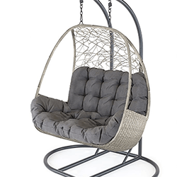 Extra image of EX-DISPLAY / COLLECTION ONLY - Kettler Palma Double Cocoon Hanging Egg Chair in Whitewash