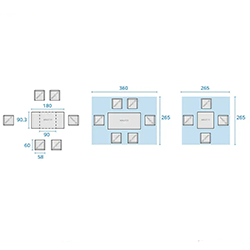 Extra image of Kettler Menos Sento 4 Seater Dining Set with Extendable Table