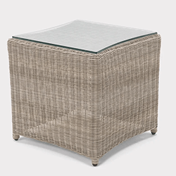 Small Image of Kettler Palma Glass Top Side Table 45cm x 45cm in Oyster