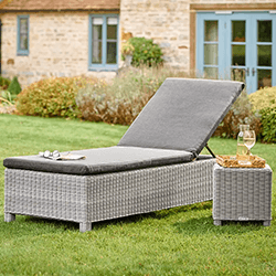 Image of Kettler Palma Signature Sun Lounger in White Wash/Taupe