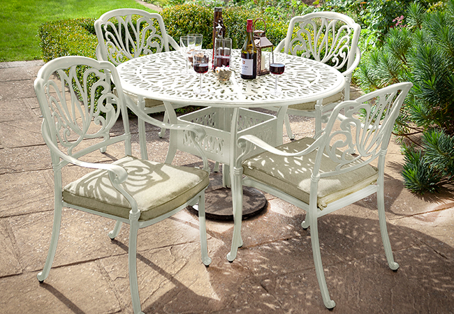 Image of Hartman Amalfi 4 Seat Dining Set in Maize / Wheatgrass - NO PARASOL