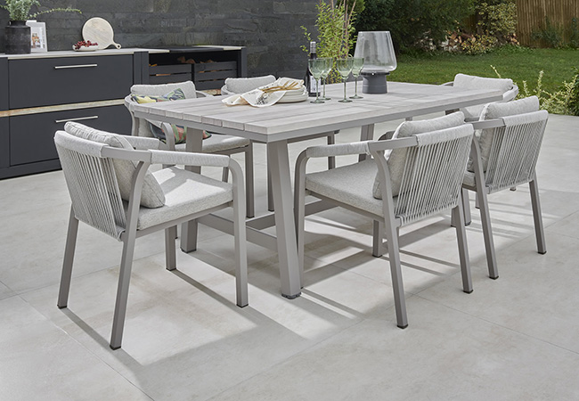 Image of Kettler Como 6 Seat Dining Set in Pebble