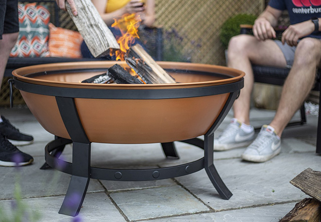 Image of La Hacienda Katori Large Deep Bowl Firepit in Terracotta