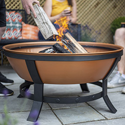 Small Image of La Hacienda Katori Large Deep Bowl Firepit in Terracotta