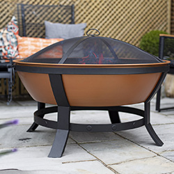 Extra image of La Hacienda Katori Large Deep Bowl Firepit in Terracotta