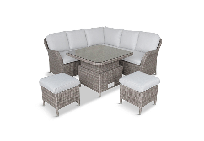 Image of LG Monte Carlo Sand Compact Corner Sofa Set with Adjustable Table