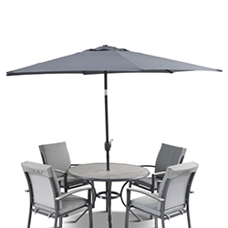 Small Image of Leisure Grow Turin 2.5m Crank and Tilt Parasol - Grey