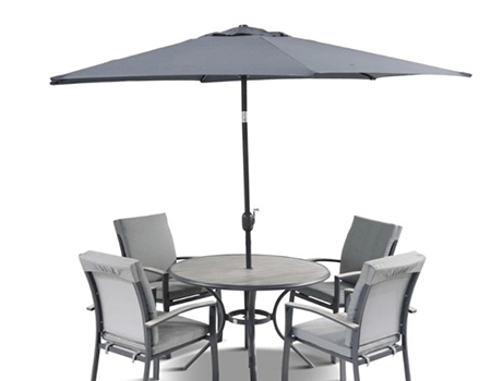 Image of Leisure Grow Turin 2.5m Crank and Tilt Parasol - Grey