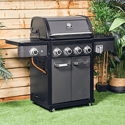 Small Image of Grillstream Legacy 4 Burner Hybrid with Side Burner - Matt Black