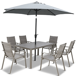 Extra image of LG Capri 6 Seat Dining Set with 3.0m Parasol