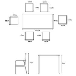 Extra image of LG Capri 6 Seat Rectangular Dining Set with 3.0m Parasol