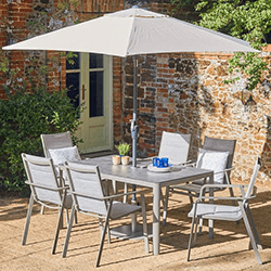 Small Image of LG Capri 6 Seat Dining Set with 3.0m Parasol