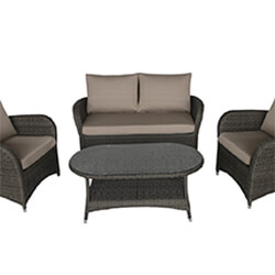 Image of LG Monaco Oak Sofa Lounge Set in Sepia / Beige