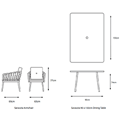 Extra image of LG Sarasota 6 Seat Rectangular Dining Set