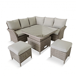 Extra image of EX-DISPLAY / COLLECTION ONLY - LG Monaco Sand Compact Dining Modular Corner Sofa with Adjustable Table - NO GLASS