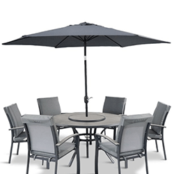 Small Image of Leisure Grow Turin 3.0m Crank and Tilt Parasol in Grey