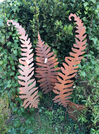 Image of Set Of 3 Rustic Giant Fern Wall Art Sculptures