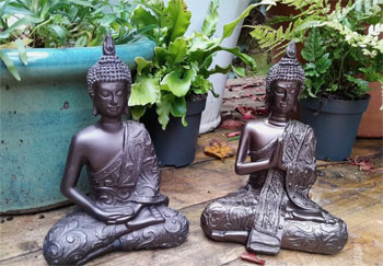 Image of 2 Mystic Thai Cold Cast Bronze Buddhas