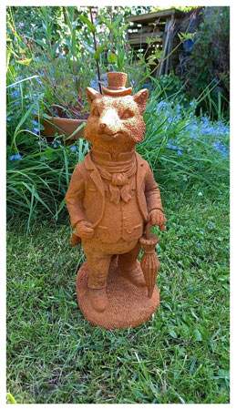 Image of Mr Fox Garden Sculpture - Cold Cast Iron