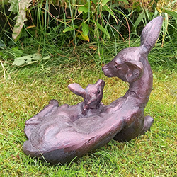 Extra image of Doe and Baby Fawn Garden Sculpture