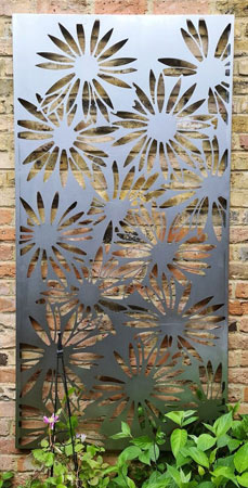 Daisies Design 2mm Steel Rustic Metal Screen, 1.8m tall - £229.99 ...