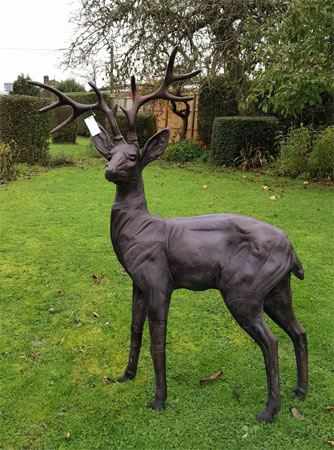 Image of Standing Stag Ornament Cast from Aluminium - Extra Large