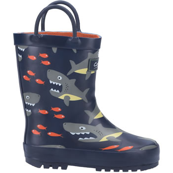 Cotswold Puddle Kids' Wellington Boots in Shark Print - £29.99 ...