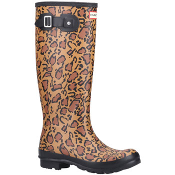 Hunter Original Tall Leopard Print - Rich Tan/Saddle/Black - £135 ...