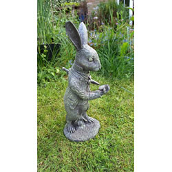 Extra image of White Rabbit Garden Sculpture - Weighted Resin