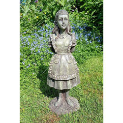 Extra image of Alice in Wonderland Garden Ornament - Weighted Resin