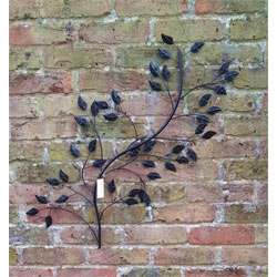 Small Image of Leaf and Branch Metal Wall Art - Mat Black