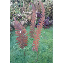 Extra image of Set Of 3 Rustic Giant Fern Wall Art Sculptures