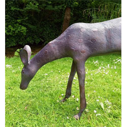 Extra image of Stag and Doe Deer Set Garden Sculptures - Hand Cast in Aluminium