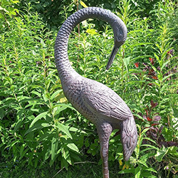 Small Image of Love Crane Aluminium Garden Sculpture with Bronze Finish - 1m Tall