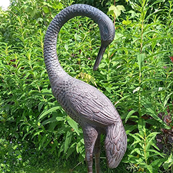 Extra image of Love Crane Aluminium Garden Sculpture with Bronze Finish - 1m Tall