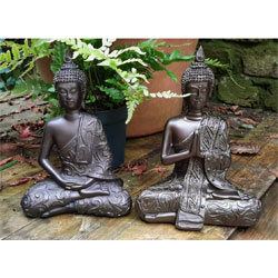 Extra image of 2 Mystic Thai Cold Cast Bronze Buddhas