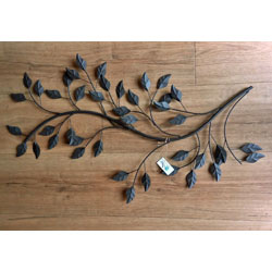 Extra image of Leaf and Branch Metal Wall Art - Mat Black